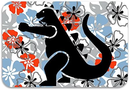 Montday Cool Dinosaur Anti-Slip Anti-Bacterial Bath Mat 15.7" X 23.6" White