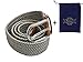 Modeway Men's&Women's Elastic Fabric Woven Stretch Belt Leather Inlay With Silver Buckle