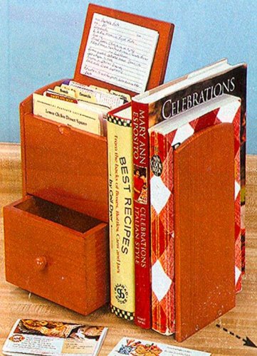 WOOD RECIPE/COUPON ORGANIZER WITH EXPANDING BOOK 