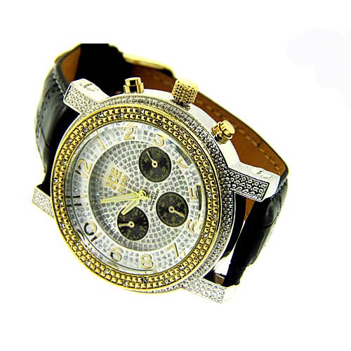 Lowest Price luxury mens Two Tone Iced Out Hip Hop Bling Watch Black