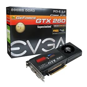 EVGA 896-P3-1257-A1 GeForce GTX260 Core 216 Superclocked 896 MB DDR3 PCI-Express 2.0 Graphics Card with Mirror Edge Game Coupon - Lifetime Warranty