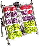 30 x Studio Pump Sets + Rack (Chrome Bar/Coloured Discs)