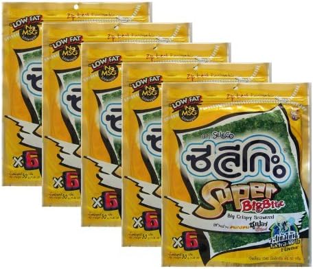 5 X Packs Crispy Grilled Seaweed Extra Rich Flavor - Seleco Brand by Seleco