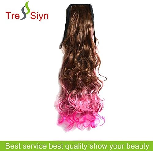 iLuLu Beauty Wig Lace-up Ponytails Drawstring Wavy Hairpiece Ombre Three Tone Color Flaxen