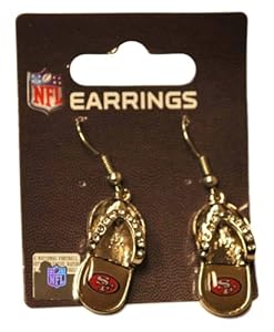 San Francisco 49ers Aminco, Inc. Women Gold Silver Flip Flop Earrings