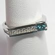 14K White Gold Blue and White Diamond Ring