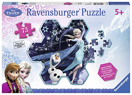 Ravensburger Disney Frozen Elsa's Snowflake Shaped Puzzle with Glitter (73-Piece)