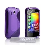 Yousave Accessories TM Lila S-Line Silikon - Gel Schutzh�lle F�r Das HTC Explorer Mit Displayschutzfolie Und Graues Polier Tuchvon "Yousave"