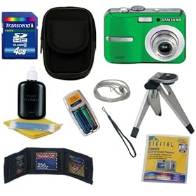 Samsung S860 Green 8.1MP Digital Camera with 3x Optical Zoom with Bonus 4GB Accessory Kit Included