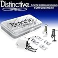 Distinctive 7-Piece Premium Sewing Foot Quilting Package - Includes Even-Feed Walking Foot, Large Metal Darning Foot, Darning Foot, 1/4" Quilting Foot, Satin Stitch Foot, Open Toe Foot, Applique Foot + Case - Fits All Low Shank Snap-On Machines