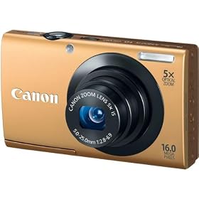 Digital Point & Shoot-Canon PowerShot A3400 IS 16MP Digital Camera with 5x Optical Zoom-Gold