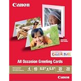 Canon All Occasion Greeting Card, 8.5 x 5.5 inches, 20 sheets (0775B056) by Canon