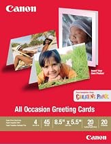 Canon All Occasion Greeting Card, 8.5 x 5.5 inches, 20 sheets (0775B056)