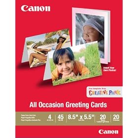 Canon All Occasion Greeting Card, 8.5 x 5.5 inches, 20 sheets (0775B056)