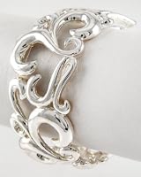 Silvertone Large Filigree Bracelet