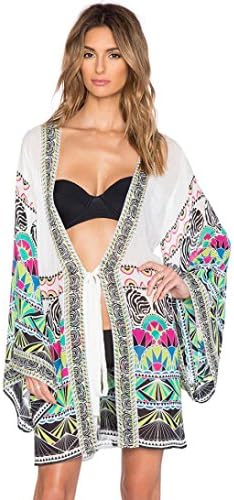 OVERMAL Women Kimono Cardigan Cover up Tops (L)
