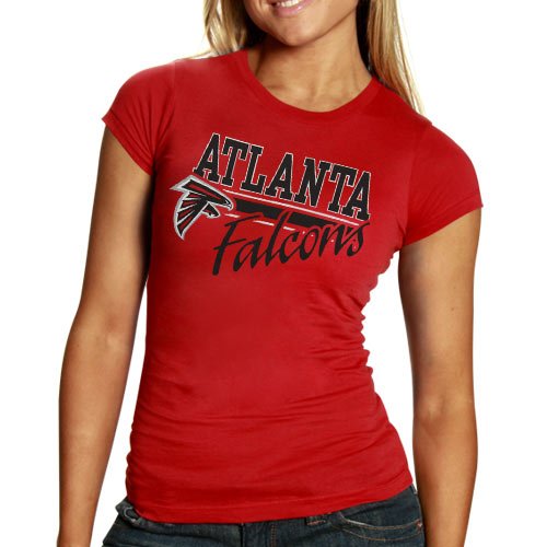 Atlanta Falcons Ladies Shining Moment T-Shirt - Red (Medium)