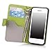 iPhone 5C Case, iPhone 5C Flip Case - E LV Deluxe PU Leather Wallet Purse Flip Folio Stand Case Cover for iPhone 5C with 1 Stylus and 1 Clear Screen Protector (Blue Brown Orange)