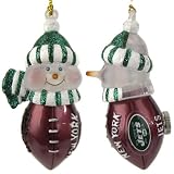Pack of 4 New York Jets 5" Light-Up Snowman Christmas Ornaments