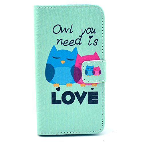 Sony Xperia Z1 Compact Case, IVY - Love Owls Graphic, Cute Fashion Magnetic Snap Wallet Flip TPU Leather With Stand Cover Case For Sony Xperia Z1 Compact D5503 Z1 mini