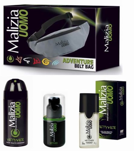 Malizia Uomo Vetyver Gürteltasche Edt + deo + After Shave Gel