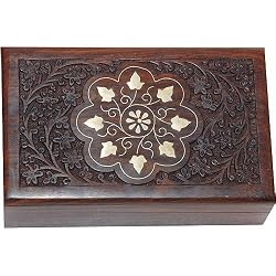 Jewelry Boxes Cases Handmade Wood Carving (wc447a)