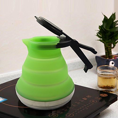 Outdoor Collapsible Silicone Kettle For Camping Travel - Foldable Design, Compact and Portable (Green)