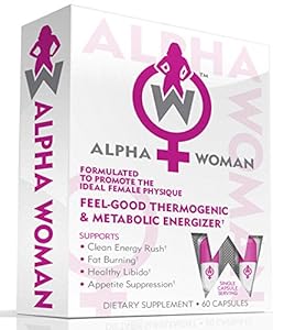 ALPHA WOMAN Fat Burner - The Best Weight Loss Supplement for Women, The World's First Multipurpose Feel Good Thermogenic Energizer, Libido Booster, Appetite Suppressant & Mood Enhancer, 60 Capsules