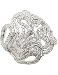 14k White Gold  1.48ctw Diamond Cocktail Ring LR1756 Size 7.75