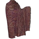 Paisley Design Woolen Prayer Handmade Shawls 106  x 55  (psleyb174)