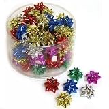 100 Metallic Gift Star Bows 1