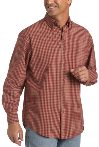 IZOD Men's Long Sleeve Corded Poplin Plaid Woven Shirt
