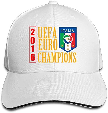 Unisex UEFA EURO Italy Champion Adjustable Snapback Trucker Hat 100%cotton White One Size