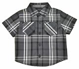 Hurley Infant Boys S/S Plaid Charcoal Gray Shirt