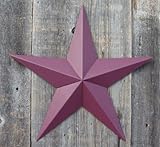 16 Inch Amish Painted Metal Tin Barn Star - Solid Burgundy. Accent Your Country Home and Garden Decor with These Primitive Collectible Metal Tin Barn Stars. Create the Perfect Primitive Rustic Setting. Buy Your Barn Stars From an Amish Barn Star Crafter.