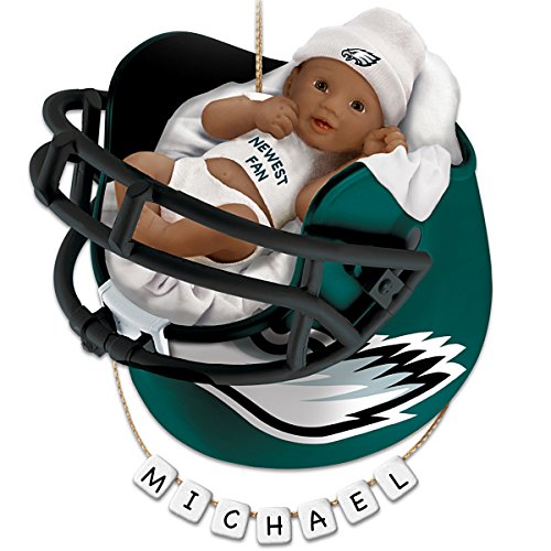 NFL Philadelphia Eagles Personalized African-American Baby Christmas Ornament by The Bradford Exchange