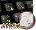 JAPANESE HIRAGANA KEYBOARD STICKERS WITH YELLOW LETTERING ON TRANSPARENT BACKGROUND Image