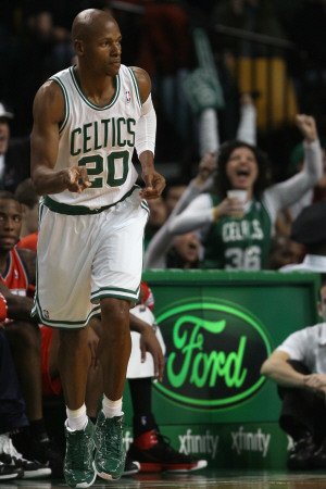 New Jersey Nets v Boston Celtics: Ray Allen Photographic Poster Print by Elsa ., 28x42