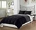 Chezmoi Collection 3-Piece Black Grey Super Soft Goose Down Alternative Reversible Comforter, Set King Size