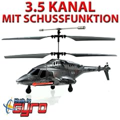 3.5 Kanal RC mini "AIRWOLF Fly Wolf MISSILE SHOOTING" ferngesteuerter schie�ender Hubschrauber! Gyroscope-Technologie + SCHUSSFUNKTION + MEGA-SET: inkl. USB LADEGER�T + ERSATZROTORBL�TTER-SET+SCHIE�-SET!!!
