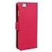 iPhone 6 Plus Case, Abacus24-7 Leather Wallet with Flip Cover and Stand, Pink