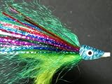 NEW FLIES Holographic Flash, Glow in Dark Lazar Semi - Floating Head Tube & Trolling Fly #166