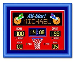 Game On Large Basketball Blue Personalized Print