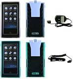 PCMICROSTORE Brand Samsung P2 YP-P2 Crystal Snap-On Case Cover with Removable Belt Clip - Bundled with 12v Rapid Premium Car Charger and Home Travel Wall AC Adapter Charger - 6 Colors Choices