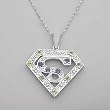 Necklace With 1.30ctw Precious Stones - Genuine Peridots and Tanzanites Crafted in 925 Sterling silver. Total item weight 10.0g Length 17in