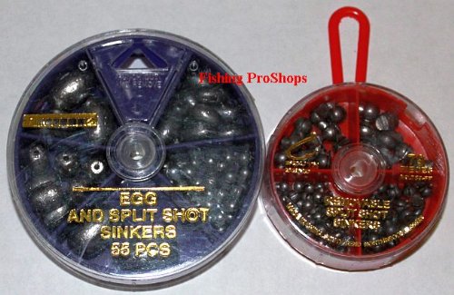HT 55 pc. Egg Sinkers w/78 pc. Split Shot Sinkers Kit