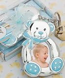 Blue teddy bear design photo frame/key chains