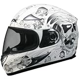 AFX FX 90 Skull Full Face Motorcycle Helmet White/Black Large 51jpZUXTRZL. SL160 AFX FX 90 Skull Full Face Motorcycle Helmet White/Black Large