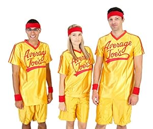 Dodgeball Average Joe's Adult Yellow Jersey Costume Set (Adult Large)