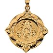 14K Yellow Gold Our Lady of Lourdes Medal - 31.00mm